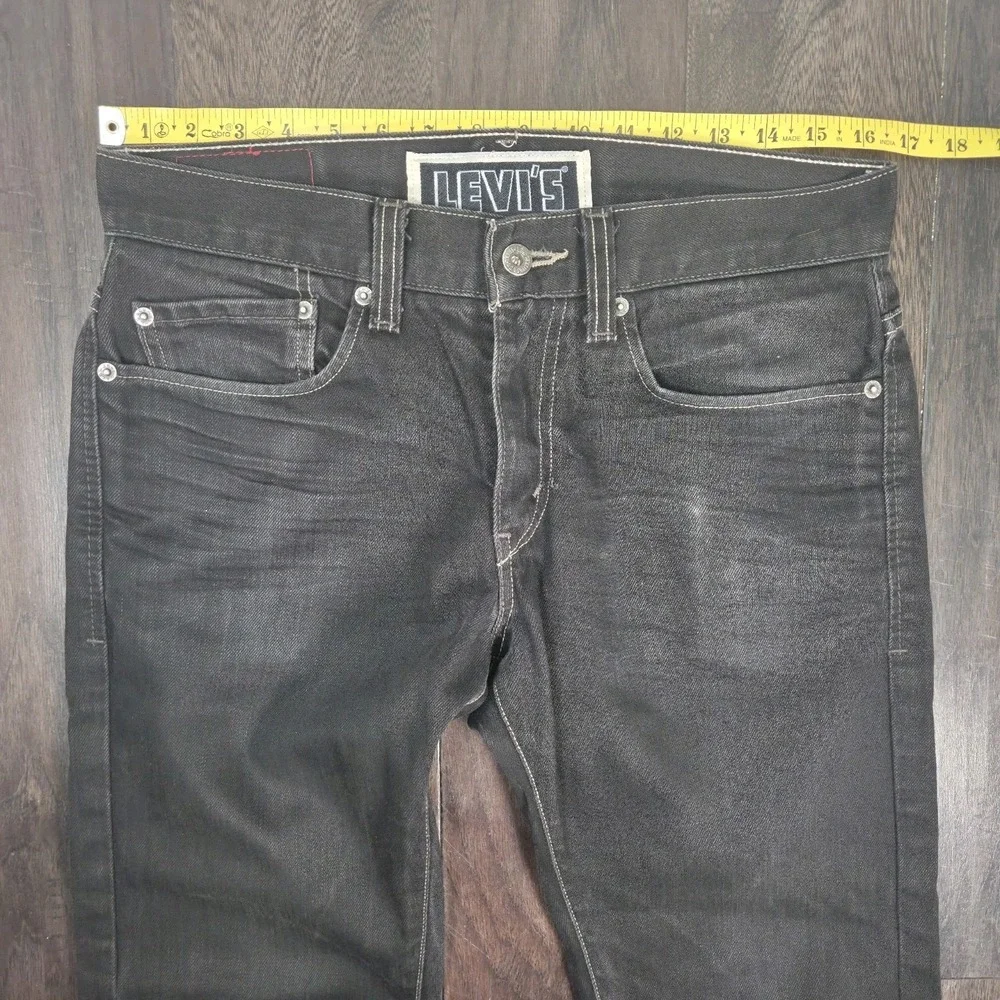 VTG Y2K Levis 511 Skinny Original Black Jeans Mens 33x32 Purple Checker Pockets